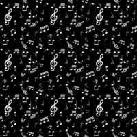 Seamless pattern from Set of musical notes and Treble clef vector