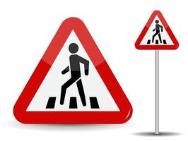 School crossing traffic sign icon Royalty Free Vector Image