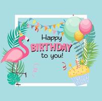 Birthday Card Congratulation Template vector