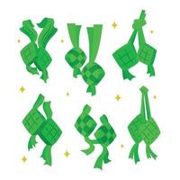 Set of Ketupat Icon Design vector