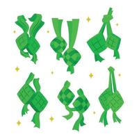 Set of Ketupat Icon Design vector