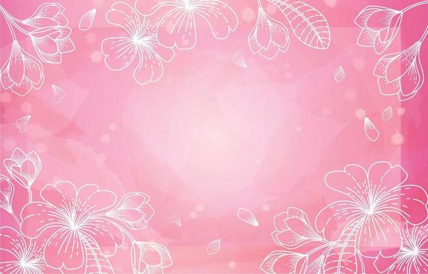 Pink Floral Watercolor Background