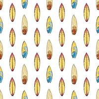 Surf boards seamless pattern hand drawn sketch background typography design vector illustration