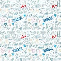 Back to School seamless pattern with Hand Drawn Doodles sketch element background Vector Illustration