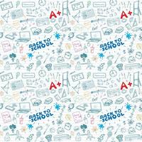 Back to School seamless pattern with Hand Drawn Doodles sketch element background Vector Illustration