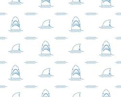 Shark seamless pattern Hand drawn sketched doodle shark vector illustration