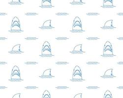 Shark seamless pattern Hand drawn sketched doodle shark vector illustration