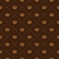 Royal wallpaper seamless pattern with crown and decorative elements Luxury background vector