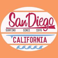 California San Diego typography tshirt Printing design Summer vector Badge Applique Label