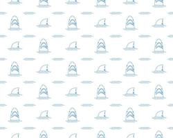 Shark seamless pattern Hand drawn sketched doodle shark vector illustration