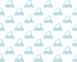 Shark seamless pattern Hand drawn sketched doodle shark vector illustration