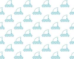 Shark seamless pattern Hand drawn sketched doodle shark vector illustration