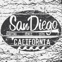 Tshirt Printing design typography graphics Summer vector illustration Badge Applique Label California San Diego surf sign