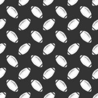 Football rugby ball seamless pattern hand drawn sketch vector illustration