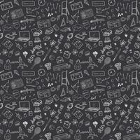 Back to School seamless pattern with Hand Drawn Doodles sketch element background Vector Illustration