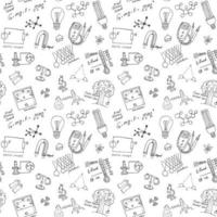 Physics and sciense seamless pattern with sketch elements Hand Drawn Doodles background Vector Illustration