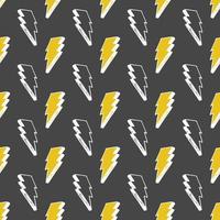 Lightning seamless pattern vector illustration Hand drawn sketched doodle lightning symbols