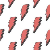 Lightning seamless pattern vector illustration Hand drawn sketched doodle lightning symbols