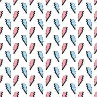 Lightning seamless pattern vector illustration Hand drawn sketched doodle lightning symbols