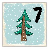 Christmas advent calendar. Hand drawn elements and numbers. Winter holidays calendar card design, Vector illustration