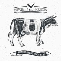 Butcher Shop vintage emblem beef meat products, butchery Logo template retro style. Vintage Design for Logotype, Label, Badge and brand design. vector illustration