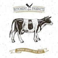 Butcher Shop vintage emblem beef meat products, butchery Logo template retro style. Vintage Design for Logotype, Label, Badge and brand design. vector illustration