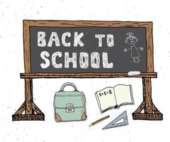 Back to School hand drawn sketch doodles set, vector illustration.