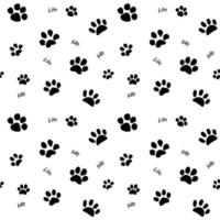 Hand drawn Sketch cats paw and traces seamless pattern, Vector Illustration Elements isolated on white background