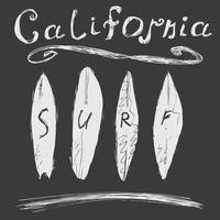 Diseño de impresión de camisetas, gráficos de tipografía, ilustración vectorial de verano, insignia, aplique, etiqueta, signo de surf de California vector