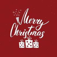 Merry Christmas Calligraphic Lettering. Typographic Greetings Design. Calligraphy Lettering for Holiday Greeting. Hand Drawn Lettering Text Vector illustration