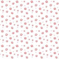 Hand drawn Sketch cats paw and traces seamless pattern, Vector Illustration Elements isolated on white background