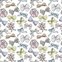 Seamless pattern background with handdrawn bows vector illustration