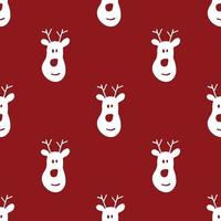 New Year and Christmas seamless pattern, hand drawn reindeer doodles Seamless Pattern. Background Vector Illustration