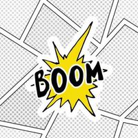 Comic book speech bubble, cartoon sound effect. Hand drawn pop art style sign vector illustration.