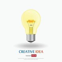 Light bulb creative and inspiration concepts template on white background Vector EPS10 Illustration