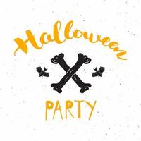 Halloween greeting card. Lettering calligraphy sign and hand drawn elements, party invitation or holiday banner design vector illustration