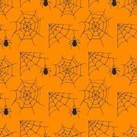 Spider web seamless pattern vector illustration. Hand drawn sketched web background