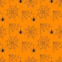 Spider web seamless pattern vector illustration. Hand drawn sketched web background