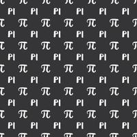 Pi symbol seamless pattern vector illustration. Hand drawn sketched Grunge mathematical signs and formulas, Vector illustration