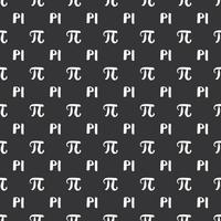 Pi symbol seamless pattern vector illustration. Hand drawn sketched Grunge mathematical signs and formulas, Vector illustration