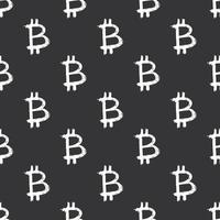 Bitcoin sign icon brush lettering seamless pattern, Grunge calligraphic symbols background, vector illustration