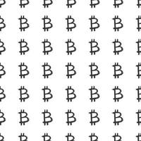 Bitcoin sign icon brush lettering seamless pattern, Grunge calligraphic symbols background, vector illustration