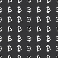 Bitcoin sign icon brush lettering seamless pattern, Grunge calligraphic symbols background, vector illustration
