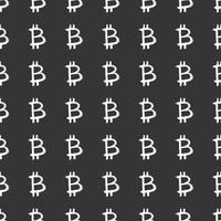 Bitcoin sign icon brush lettering seamless pattern, Grunge calligraphic symbols background, vector illustration