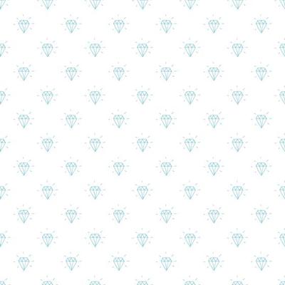 Diamond seamless pattern vector illustration. Hand drawn sketched doodle diamond symbols background