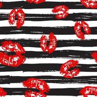 Kiss, Lips Seamless Pattern background. Vector Illustration isolated on white.