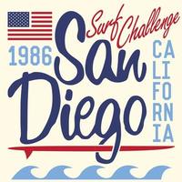 T-shirt Printing design, typography graphics Summer vector illustration Badge Applique Label California San Diego sign