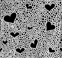 Hand drawn black brush circles and dots seamless pattern, vector illustration