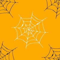 Spider web seamless pattern vector illustration. Hand drawn sketched web background