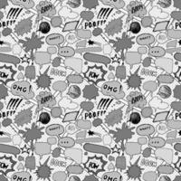 Seamless pattern background with handdrawn comic book speech bubbles, vector illustration